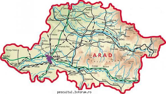 HARTA ARAD - Judetul Arad - Harta judetului Arad - HARTI - RUTIERE , JUDETE , ORASE , LOCURI DE PESCUIT