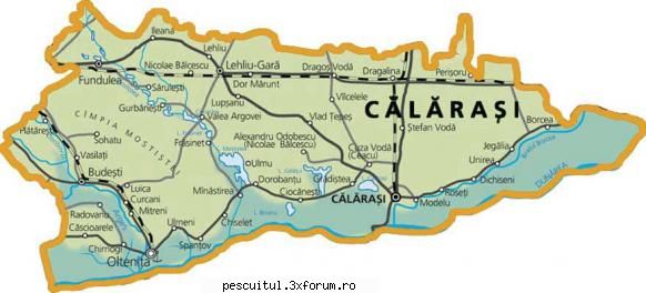 HARTA CALARASI - JUDETUL CALARASI - flavius angling - HARTI - RUTIERE , JUDETE , ORASE , LOCURI DE PESCUIT
