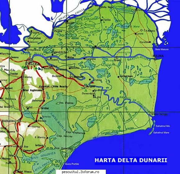 HARTA DELTA DUNARII - Harta Delta Dunarii Aceeasi - HARTI - RUTIERE , JUDETE , ORASE , LOCURI DE PESCUIT