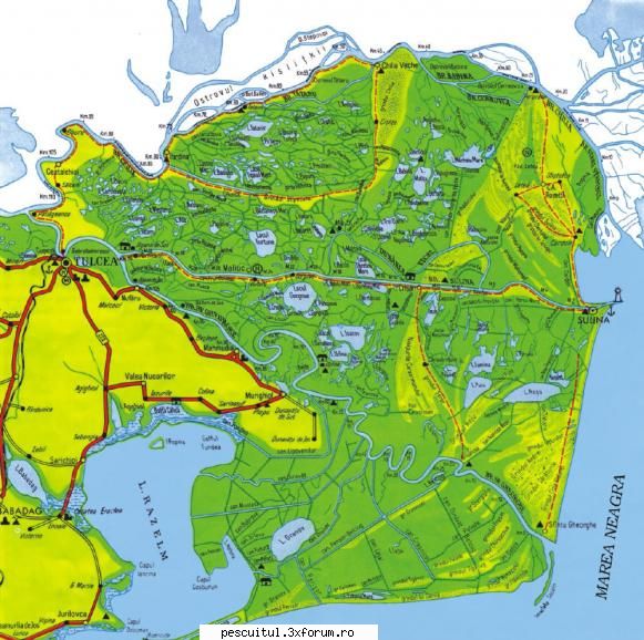 HARTA DELTA DUNARII - sau un pic mai clara ! - HARTI - RUTIERE , JUDETE , ORASE , LOCURI DE PESCUIT
