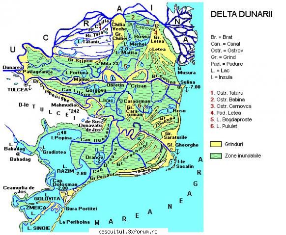 HARTA DELTA DUNARII - cu textele mai clare si legenda ! - HARTI - RUTIERE , JUDETE , ORASE , LOCURI DE PESCUIT