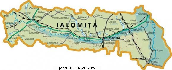 HARTA IALOMITA - JUDETUL IALOMITA - flavius angling - HARTI - RUTIERE , JUDETE , ORASE , LOCURI DE PESCUIT