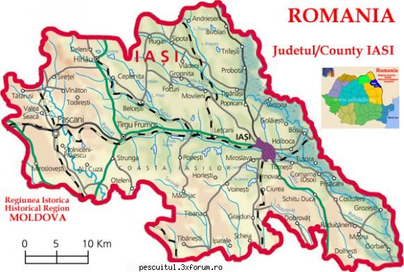 HARTA IASI - JUDETUL IASI - flavius angling - HARTI - RUTIERE , JUDETE , ORASE , LOCURI DE PESCUIT