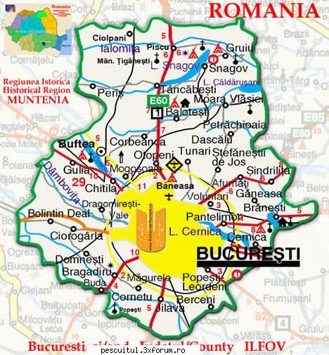 HARTA JUDETULUI BUCURESTI - BUCURESTI - flavius angling - HARTI - RUTIERE , JUDETE , ORASE , LOCURI DE PESCUIT