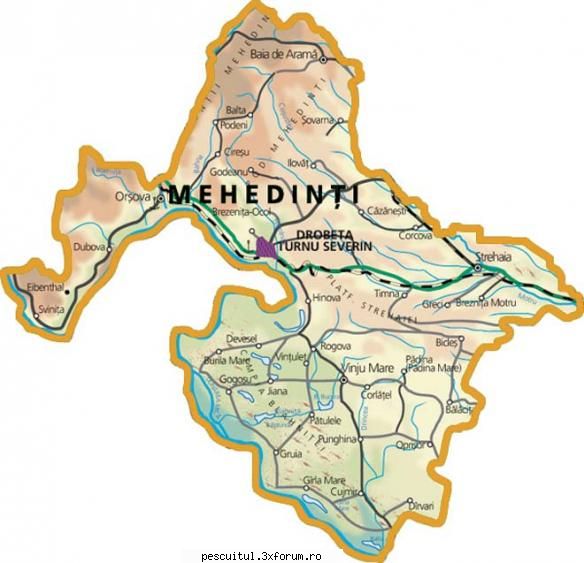 HARTA MEHEDINTI - JUDETUL MEHEDINTI - flavius angling - HARTI - RUTIERE , JUDETE , ORASE , LOCURI DE PESCUIT
