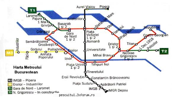 HARTA METROU BUCURESTI - Harta metroului bucurestean - pescarul - HARTI - RUTIERE , JUDETE , ORASE , LOCURI DE PESCUIT