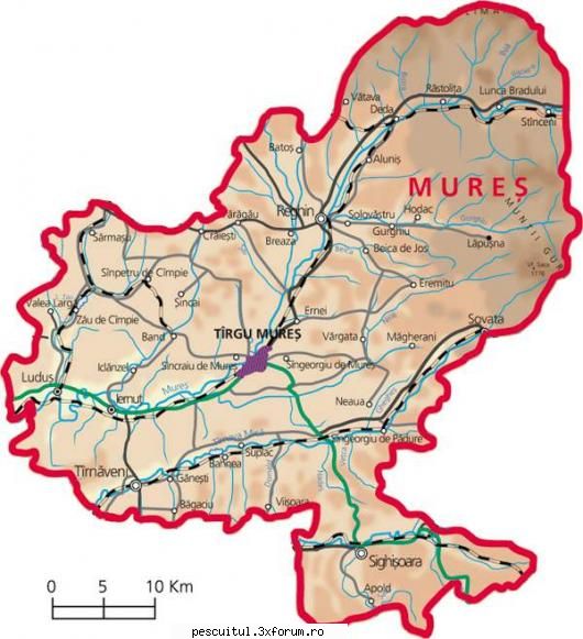 HARTA MURES - JUDETUL MURES - flavius angling - HARTI - RUTIERE , JUDETE , ORASE , LOCURI DE PESCUIT