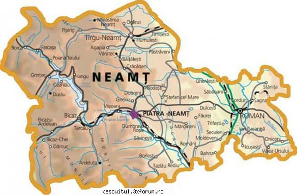HARTA NEAMT - JUDETUL NEAMT - flavius angling - HARTI - RUTIERE , JUDETE , ORASE , LOCURI DE PESCUIT