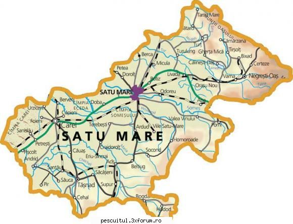 HARTA SATU MARE - JUDETUL SATU MARE - flavius angling - HARTI - RUTIERE , JUDETE , ORASE , LOCURI DE PESCUIT