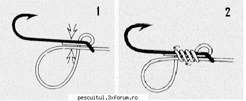 Nodul Snell - folosit pentru a prinde acul cu bucla de fir - Nodul Snell - folosi - NOTIUNI DE BAZA IN PESCUIT