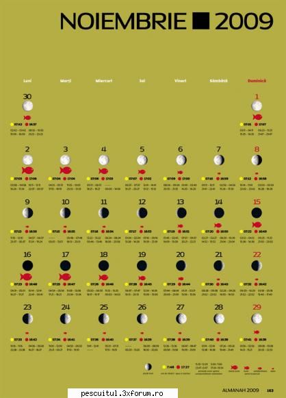 SOLUNAR NOIEMBRIE 2009 - SOLUNAR NOIEMBRIE 2009 Legenda - Urmariti - ARHIVA
