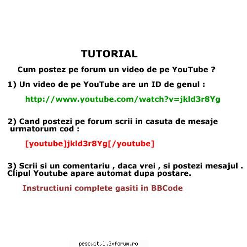 Tutorial - Cum postam videoclipuri de pe YouTube - Cum postam videoclipuri de pe - VIDEOCLIP - PESCUITUL