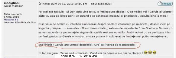 Un avort anuntat ! - Am urmarit prestatia voastra de pe Inteleg, cu - CAFENEA - DISCUTII OFF TOPIC
