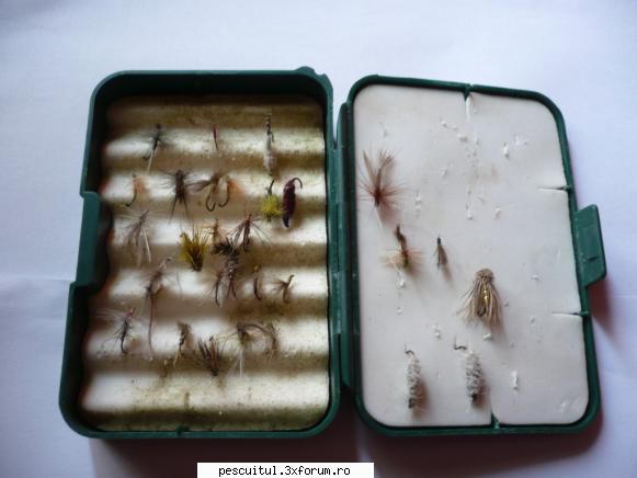 Vand cutie cu 29 muste artificiale pentru pastrav , clean - MITCHELL - ezekiel - BAZAR PESCAR - VANZARI , CUMPARARI