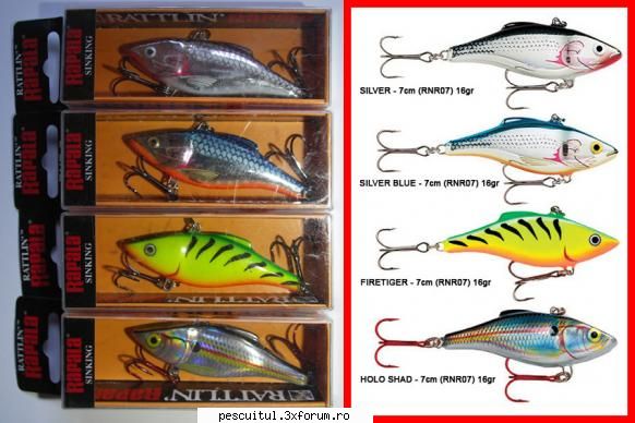 Vobler Rapala Rattlin RNR - Voblere noi, in ambalajul original sigilat - BAZAR PESCAR - VANZARI , CUMPARARI